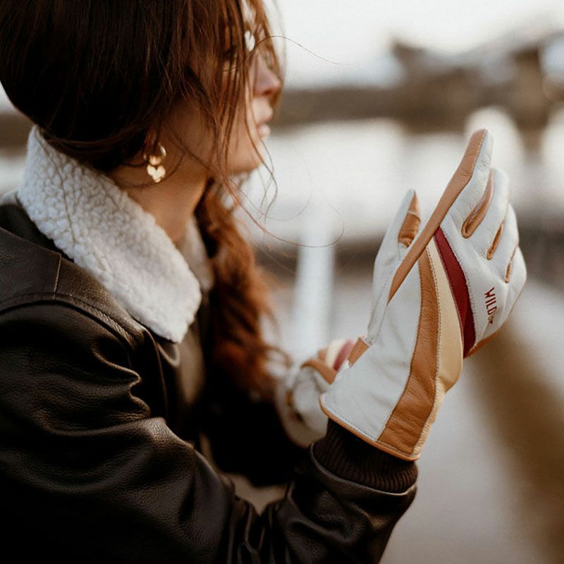 WILDUST｜モーターサイクル グローブ｜3シーズン｜ホワイト｜モデル着用