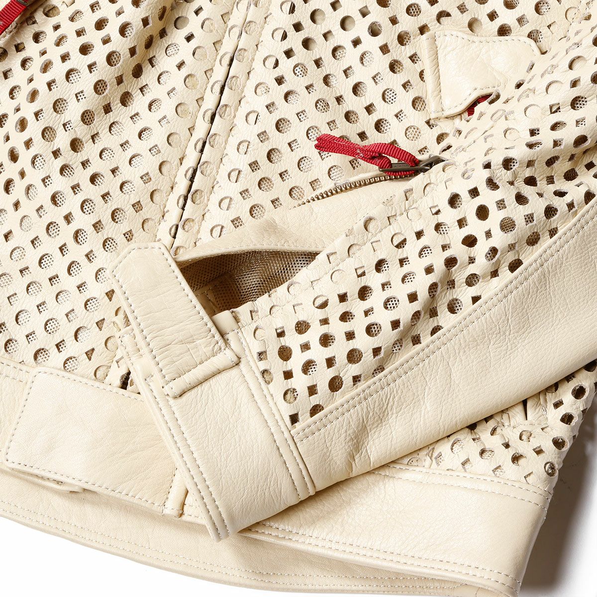 SHINICHIRO ARAKAWA｜パンチング レザー ジャケット｜レザー｜ベージュ