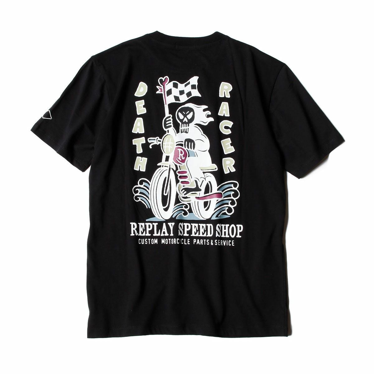 Replay｜レーサープリント Ｔシャツ｜ブラック