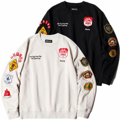 Replay｜ワッペン スリーブ スウェットシャツ｜