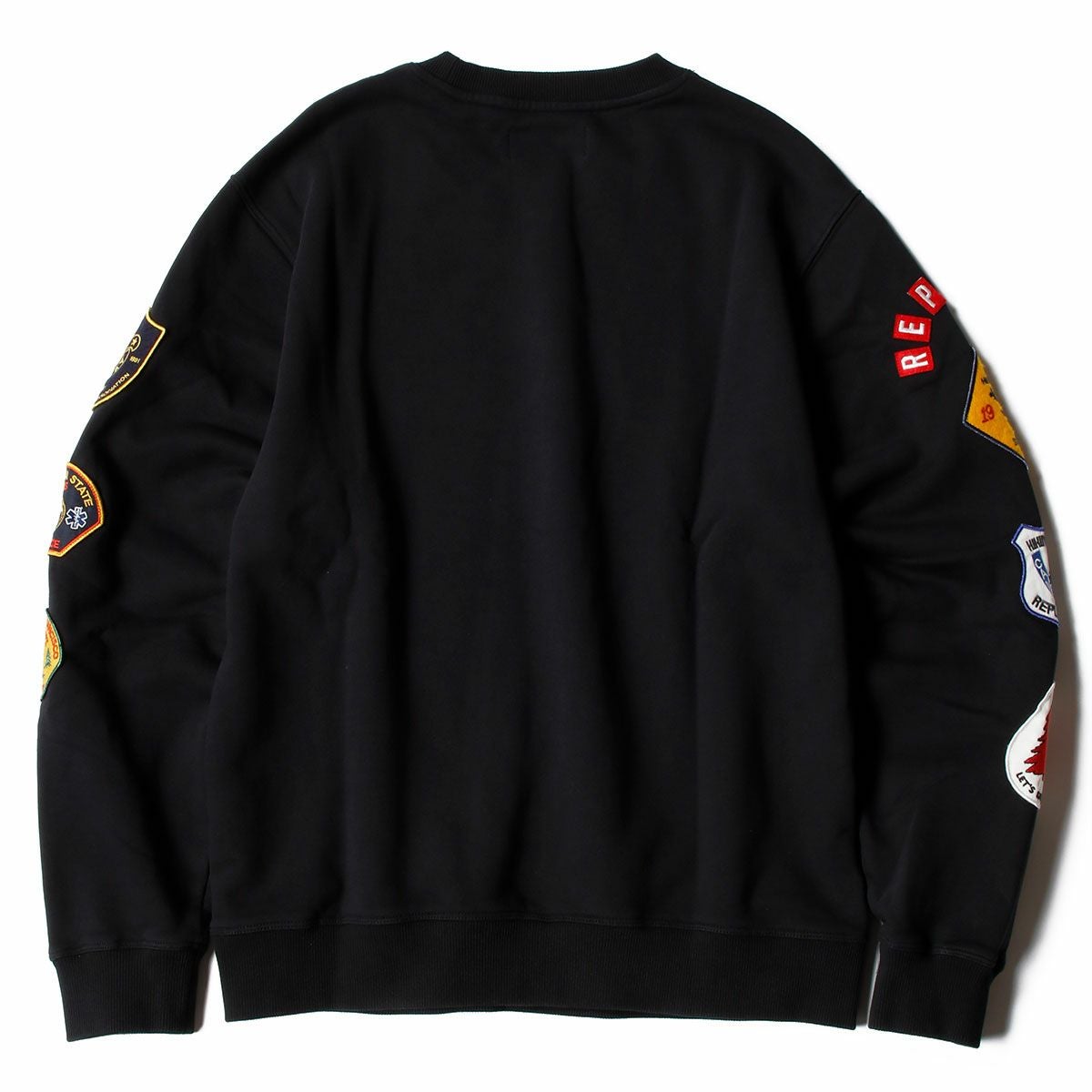 Replay｜ワッペン スリーブ スウェットシャツ｜ブラック