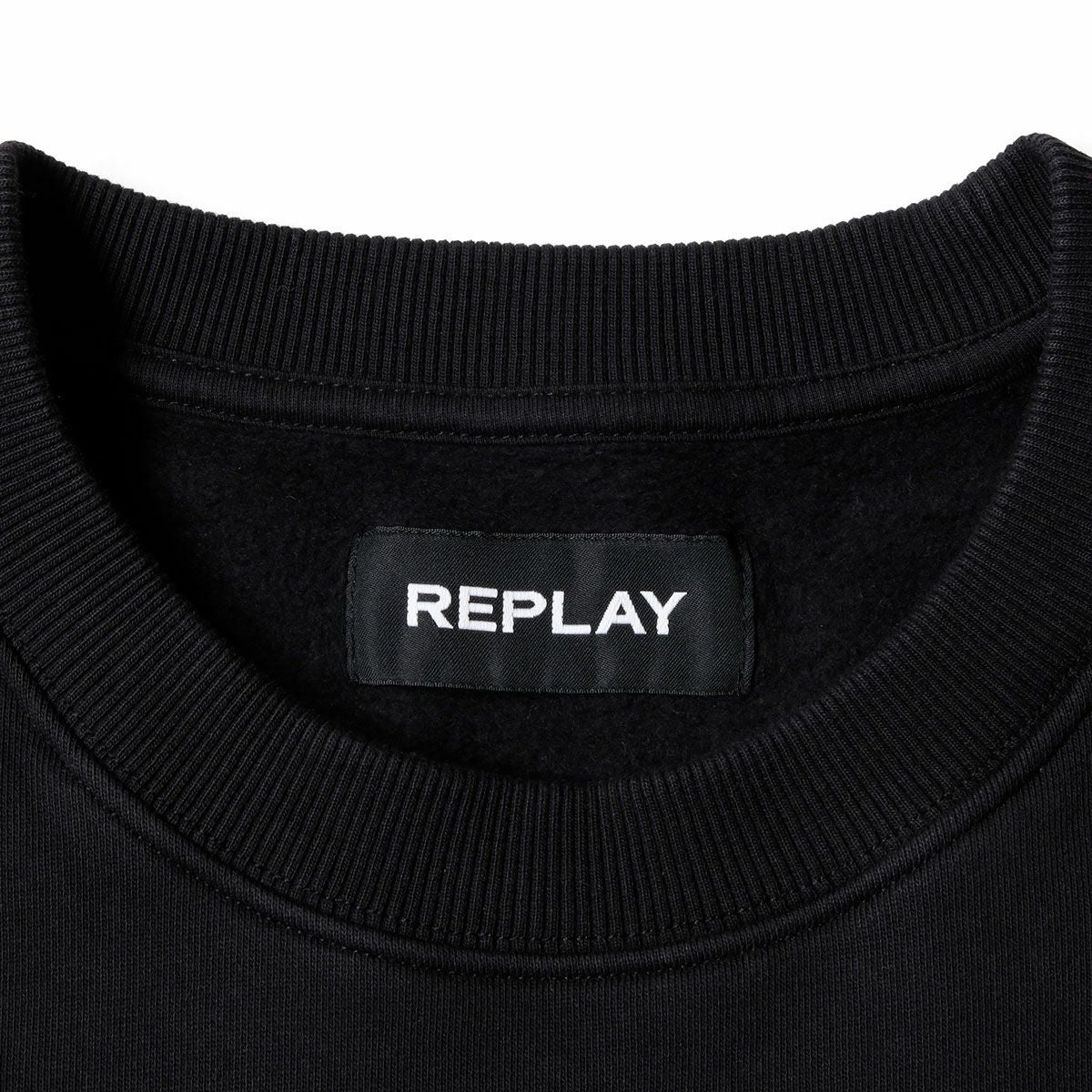 Replay｜ワッペン スリーブ スウェットシャツ｜ブラック