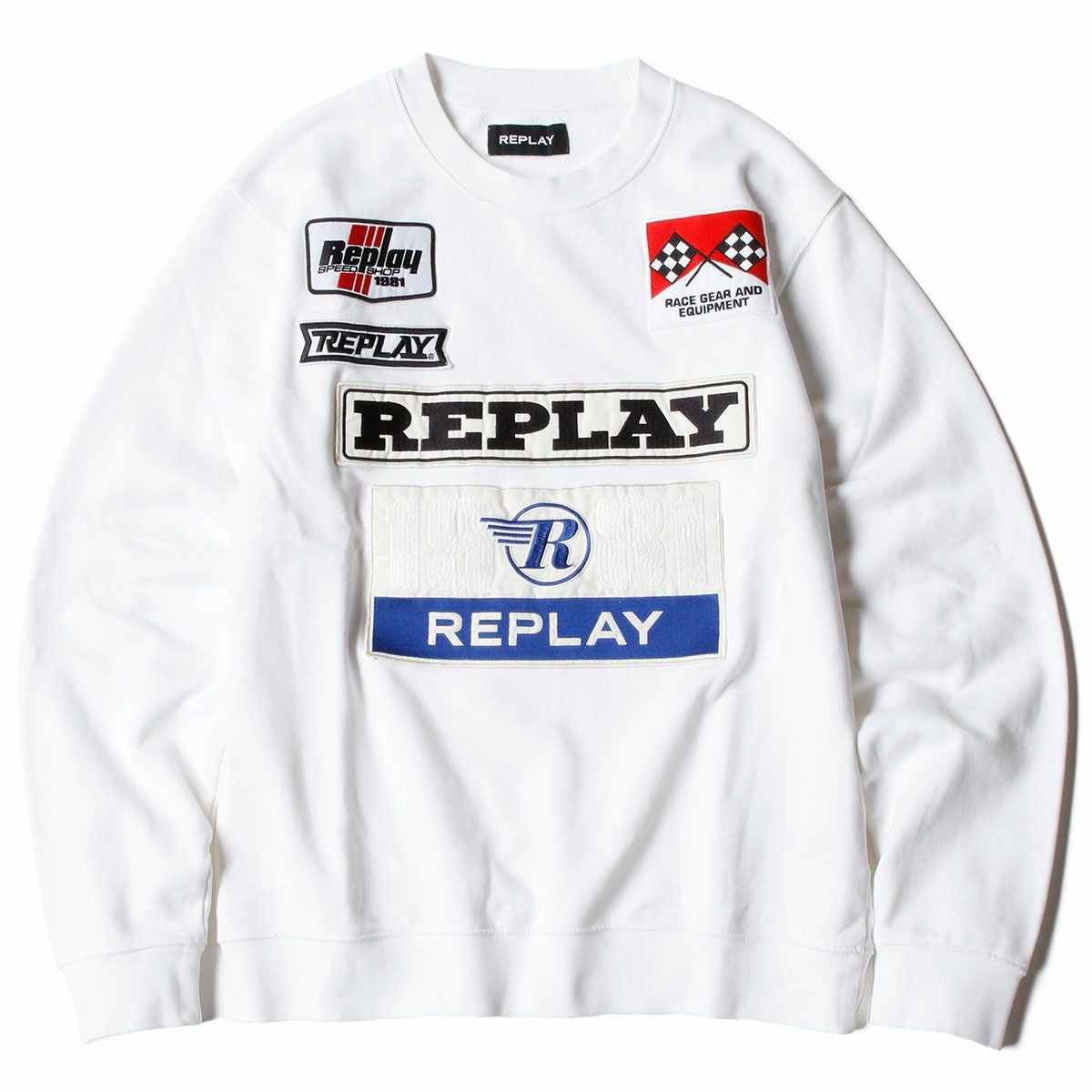 Replay｜ワッペン スウェットシャツ｜ホワイト