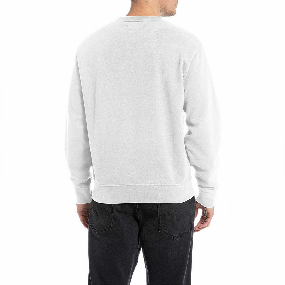 Replay｜ワッペン スウェットシャツ｜ホワイト｜モデル着用