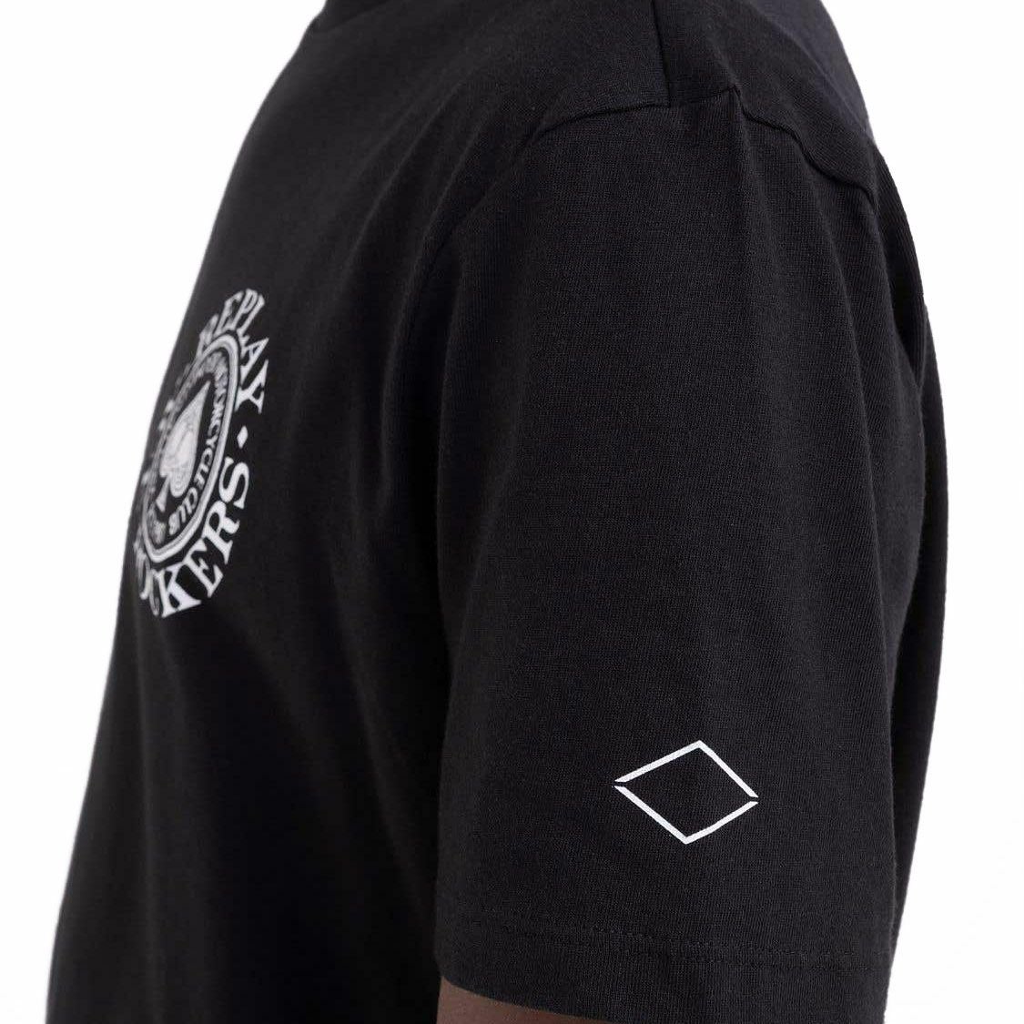 Replay｜モーターサイクル クラブ Tシャツ｜ブラック｜モデル着用