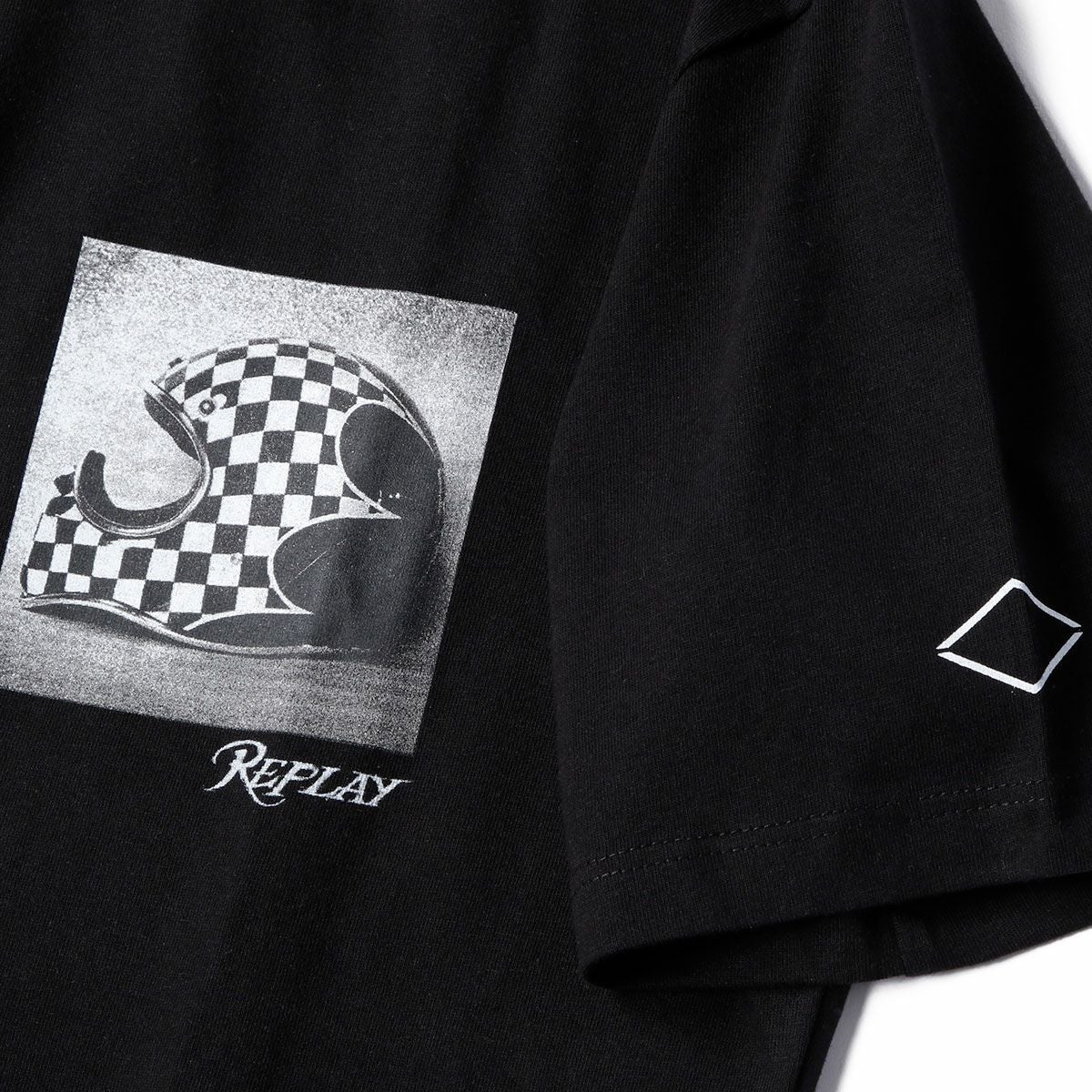 Replay｜モーターサイクル プリント Ｔシャツ｜ブラック