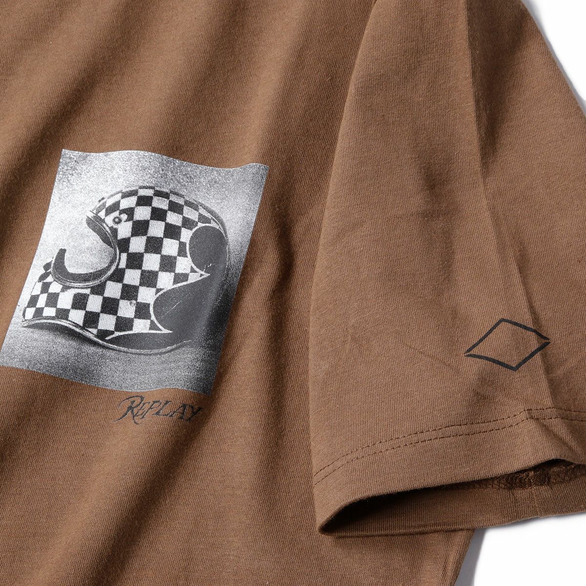 Replay｜モーターサイクル プリント Ｔシャツ｜ブラウン