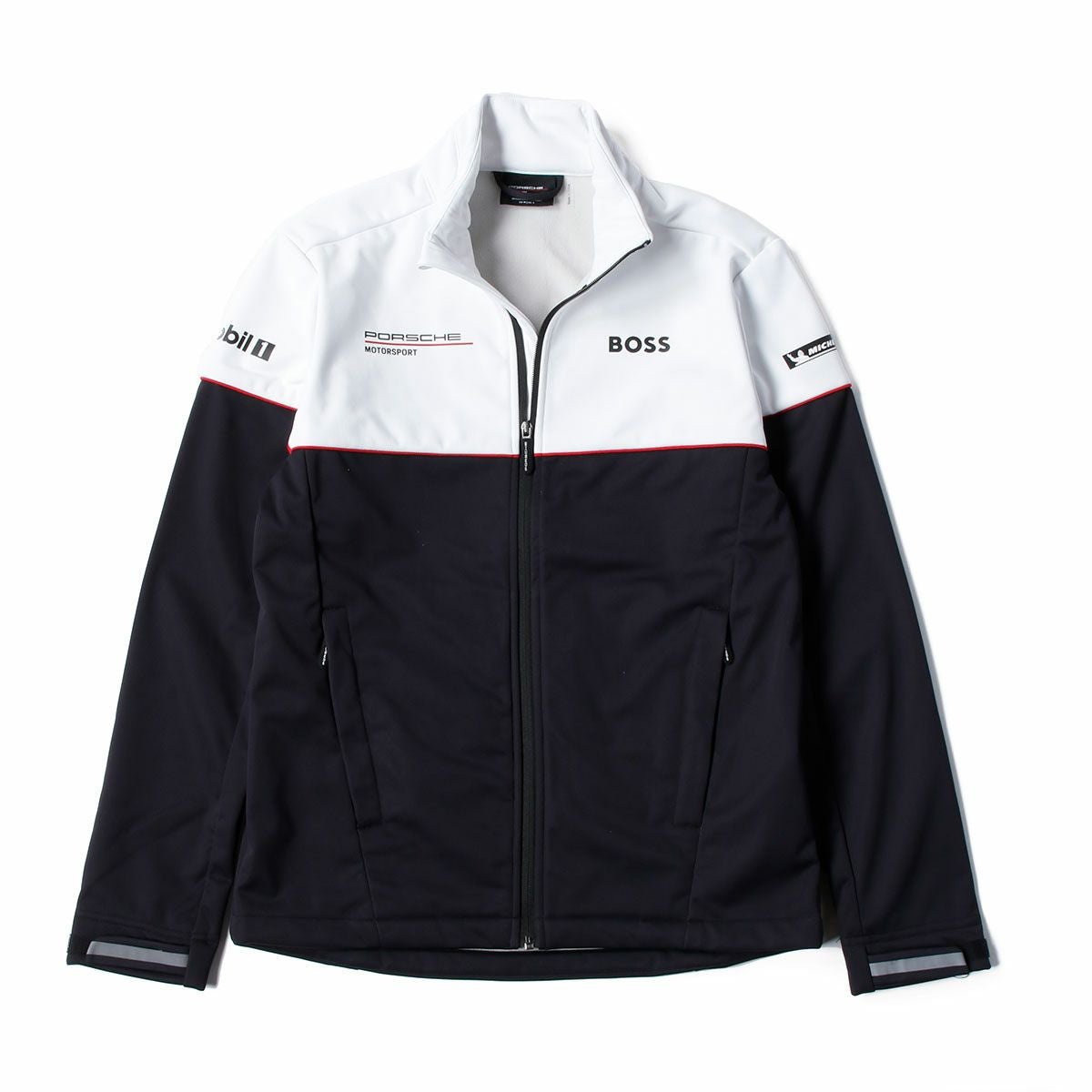 PORSCHE｜ポルシェ RP チーム ソフトシェル ジャケット｜アウター｜ブラック×ホワイト