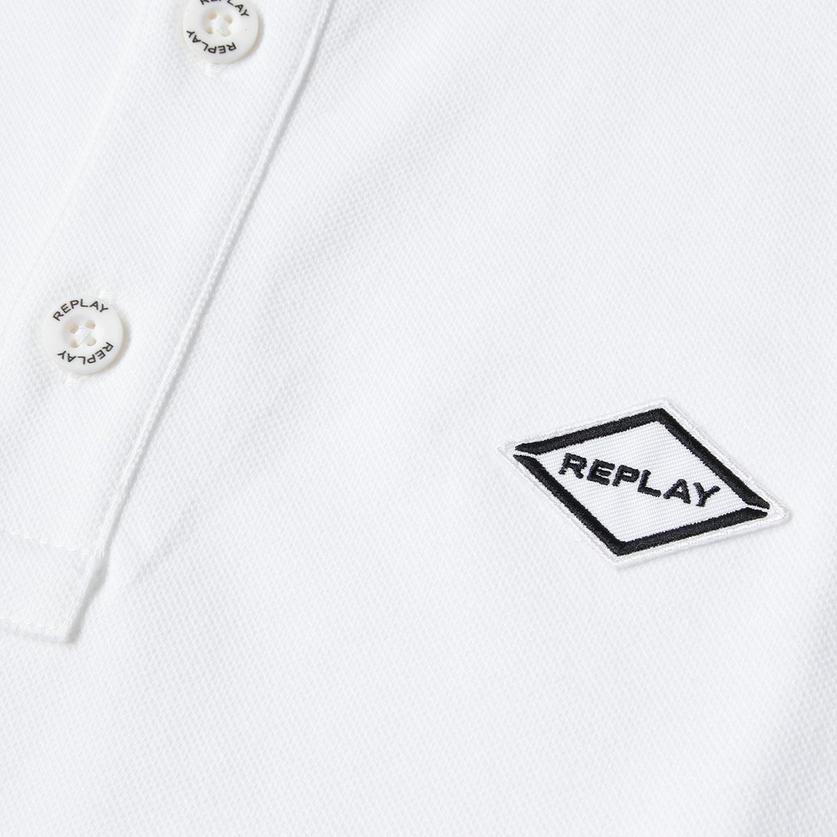 Replay｜コントラストカラーエッジ ポロシャツ｜ホワイト
