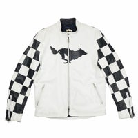 El Solitario｜クラーケン ストリート レーシング ジャケット｜レザー｜ホワイト×ブラック