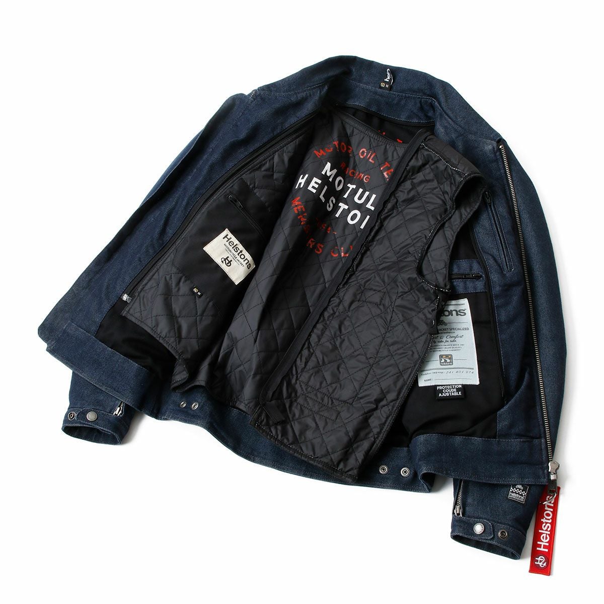 helstons｜メカニック デニム ジャケット｜ファブリック｜ブルー
