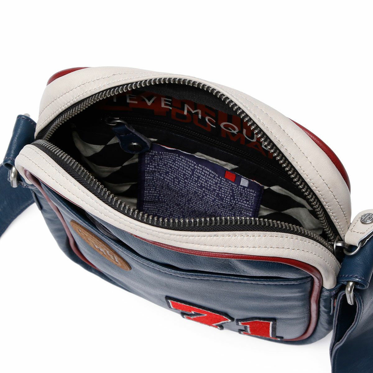 CLASSIC LEGEND MOTORS｜スティーブ・マックィーン WILSON レザー サコッシュバッグ｜ショルダーバッグ｜ロイヤルブルー
