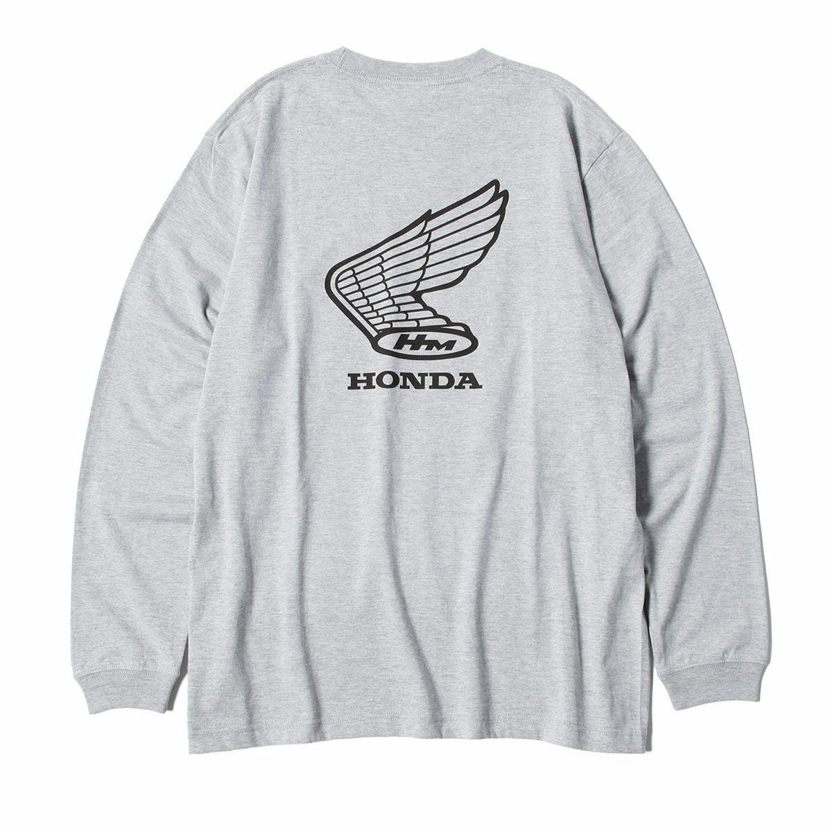 ONWORKS｜HONDAレトロウイングマーク長袖Tシャツ｜ロングスリーブ｜Mグレー