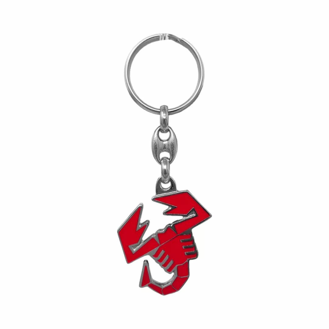 Abarth｜アバルト スコルピオーネ メタル キーリング｜キーホルダー｜レッド