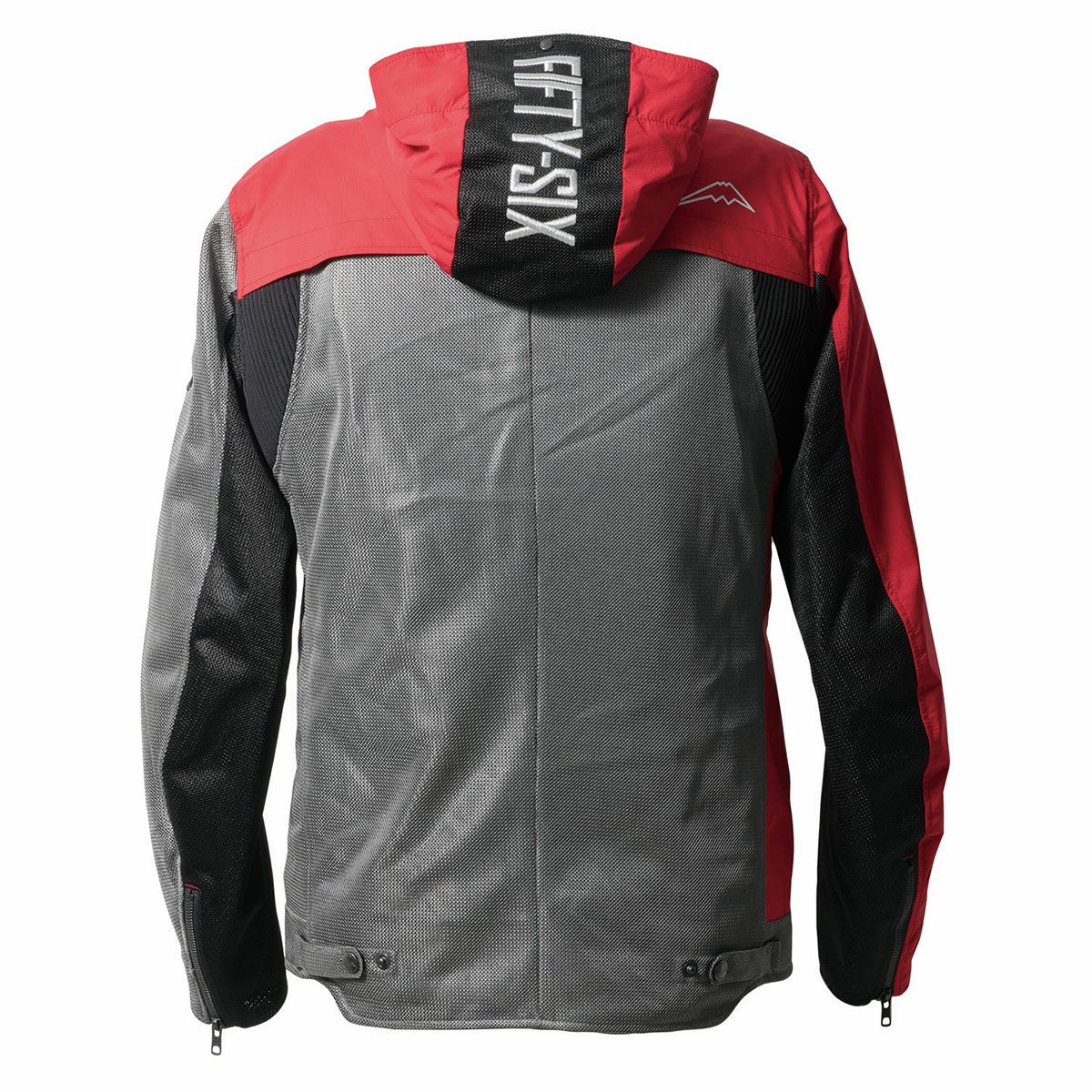 56design｜スラッシュ メッシュ ジャケット｜チェリーレッド×グレー