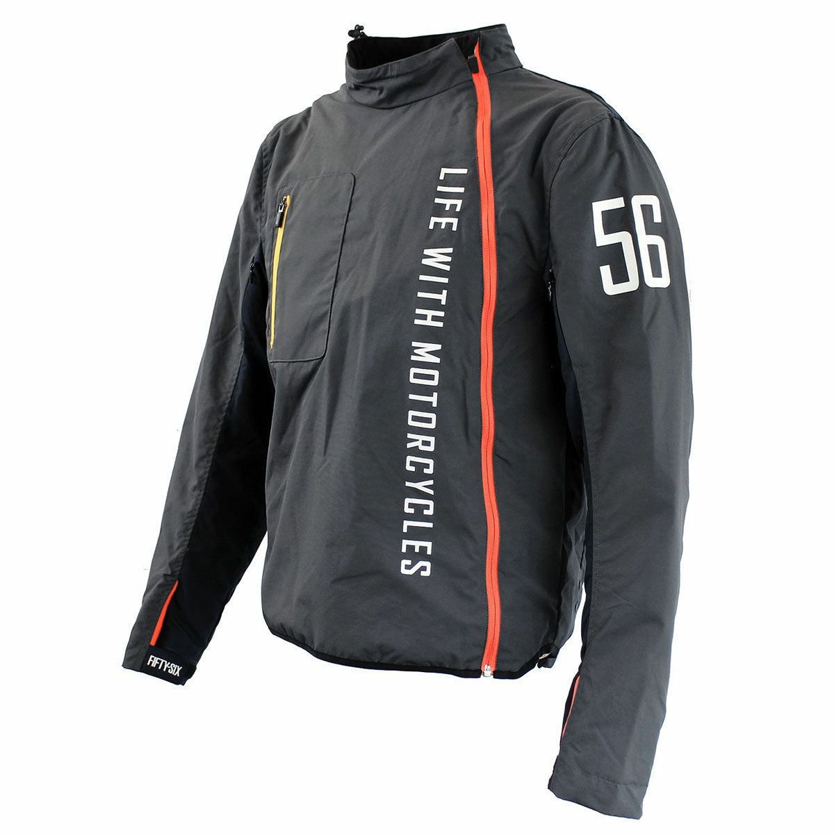 56design｜アーク ジップ ジャケット｜ファブリック｜ダークグレー×ネイビー