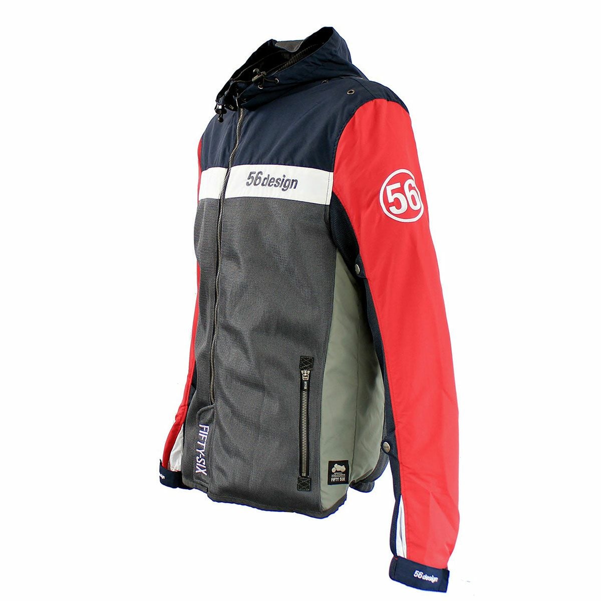 56design｜ハーフ メッシュ パーカー エヴォ 24｜メッシュ｜カーマインレッド