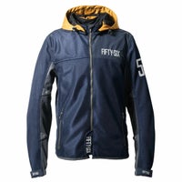 56design｜カラー フーディー メッシュ ジャケット 24｜メッシュ｜ネイビー×イエローオーカー