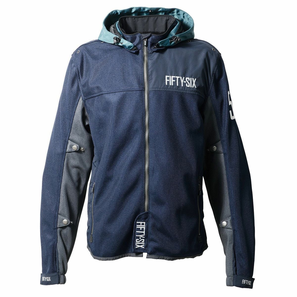 56design｜カラー フーディー メッシュ ジャケット 24｜メッシュ｜ネイビー×スモーキーブルー