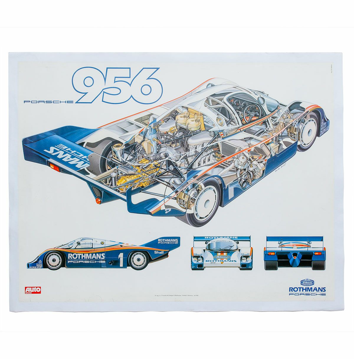 1982 ロスマンズ ポルシェ 956 ヴィンテージ ファクトリー ポスター