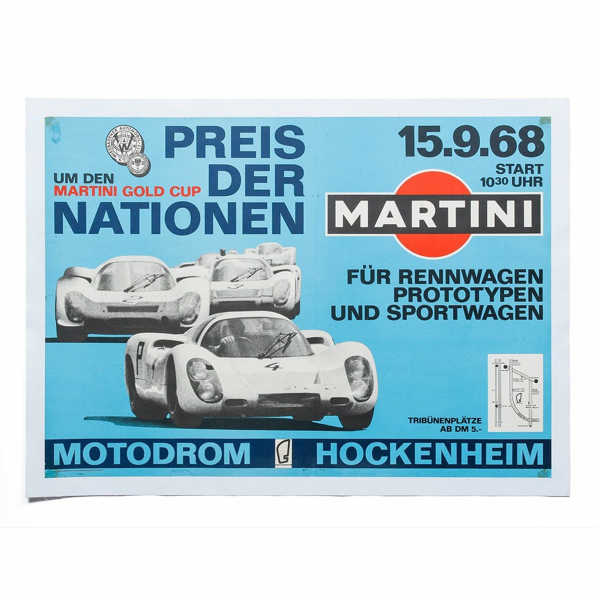 ONLY ONE LEGEND COLLECTION｜1968 ホッケンハイム トロフィー マルティニ ゴールド カップ 大会オフィシャル ヴィンテージ ポスター｜