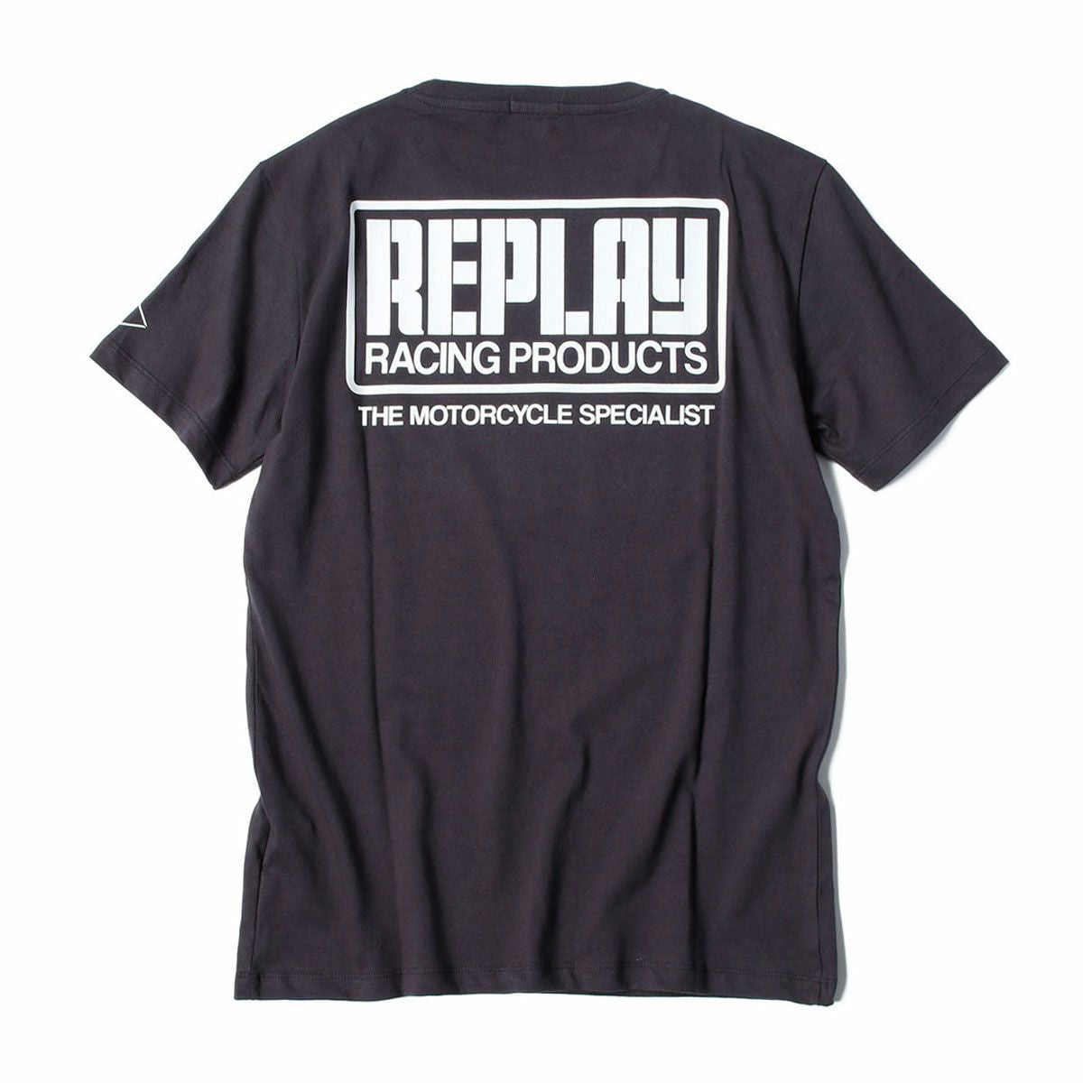Replay｜レーシング プリント Tシャツ｜ニアリーブラック