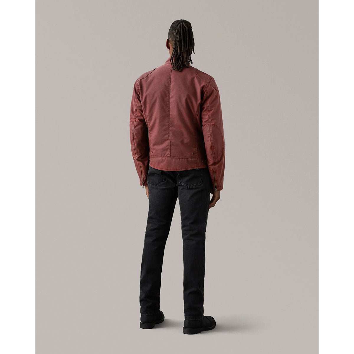 BELSTAFF｜アリエル モーターサイクル ジャケット｜ファブリック｜レーシングレッド｜モデル着用