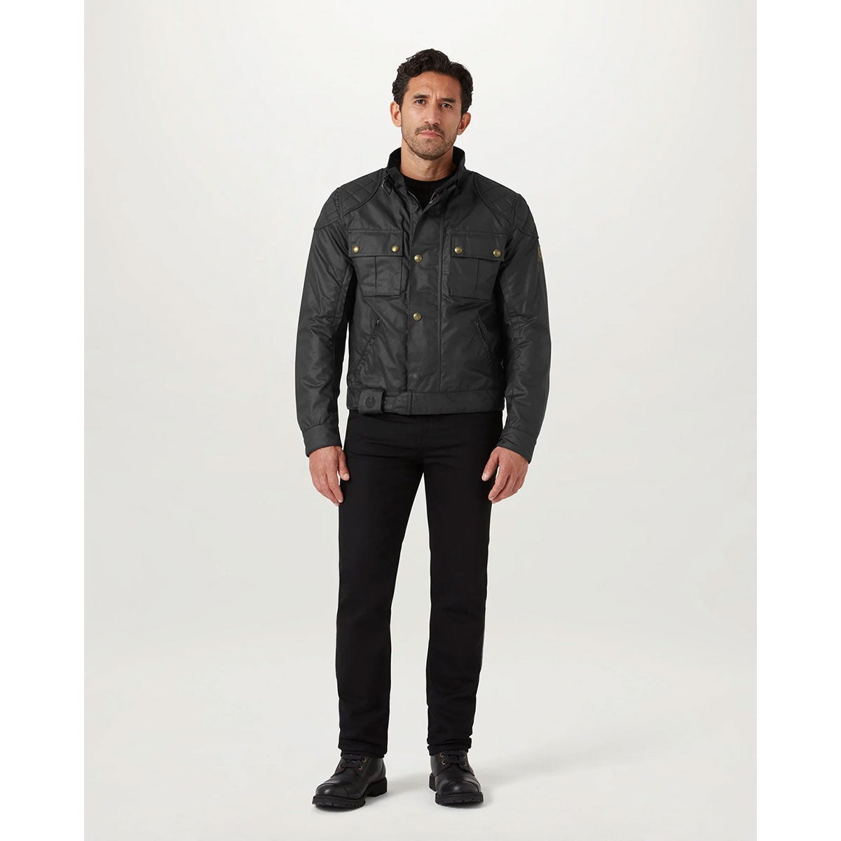 BELSTAFF｜ブルックランズ モーターサイクル ジャケット 2024｜ファブリック｜ブラック｜モデル着用