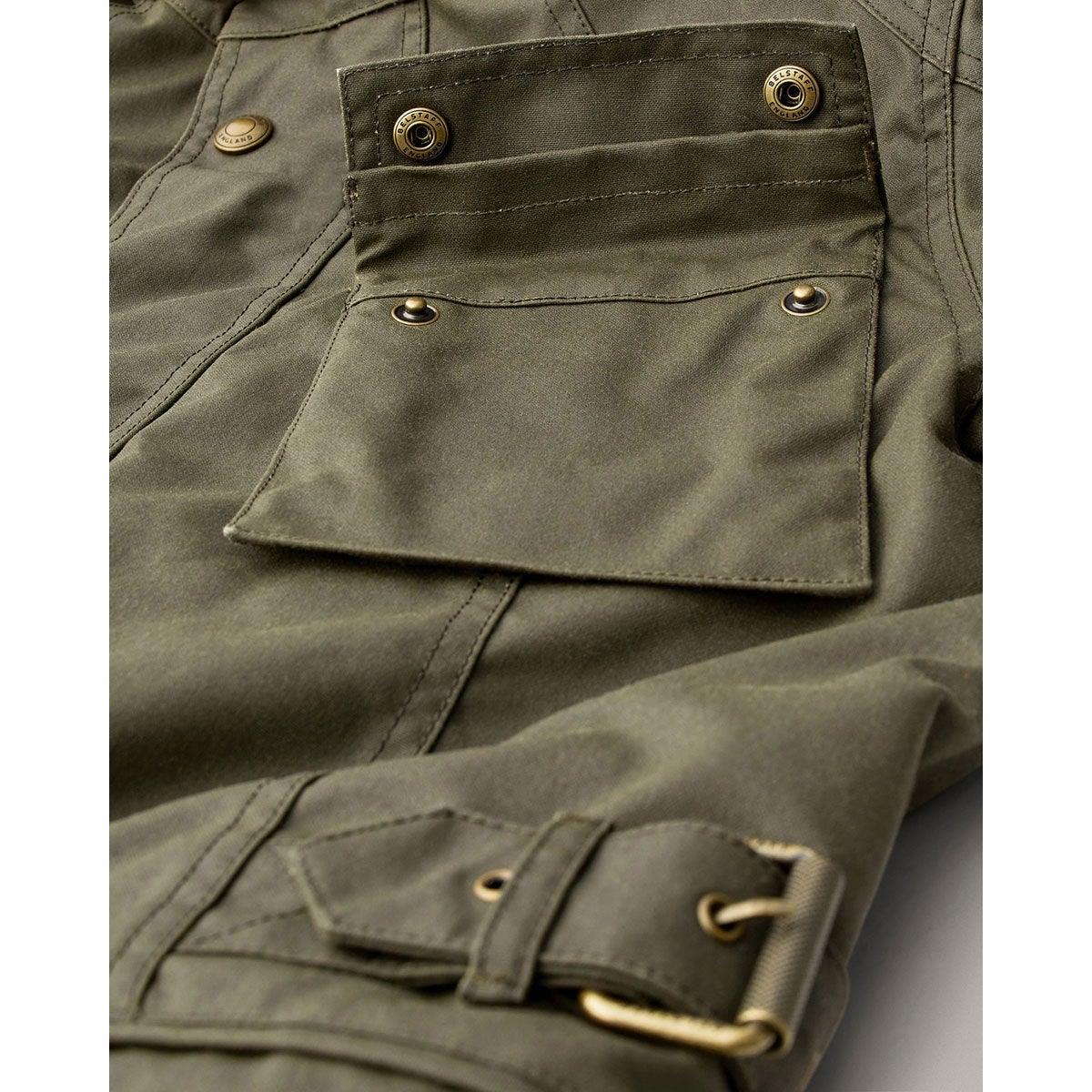 BELSTAFF｜クロスビー モーターサイクル ジャケット｜ファブリック｜フォレストグリーン