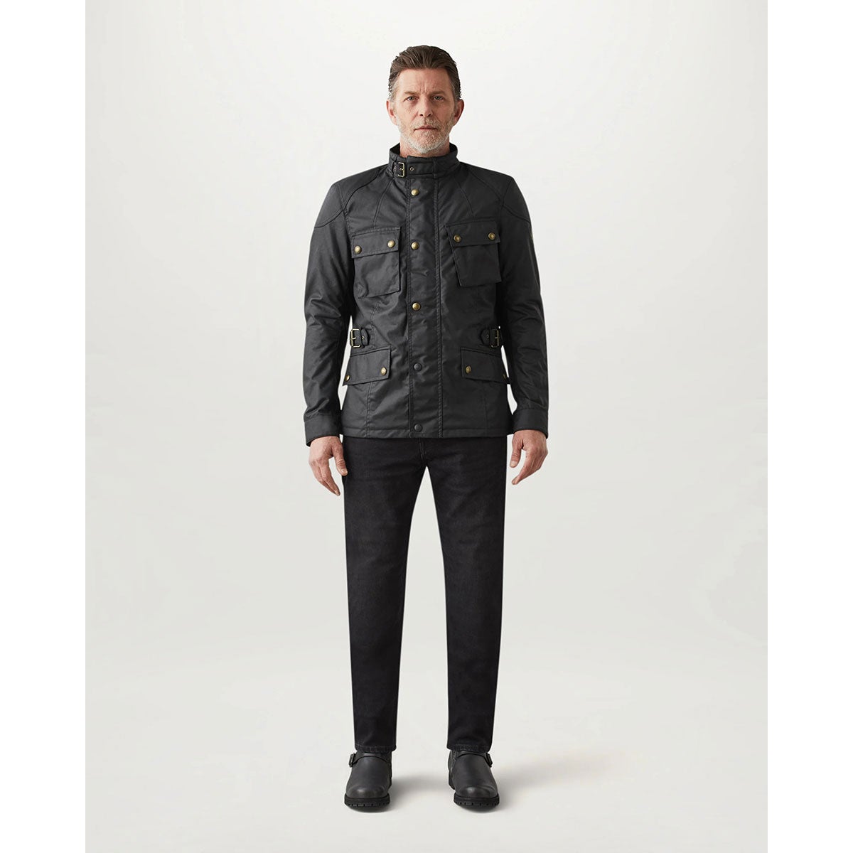 BELSTAFF｜クロスビー モーターサイクル ジャケット｜ファブリック｜ブラック｜モデル着用