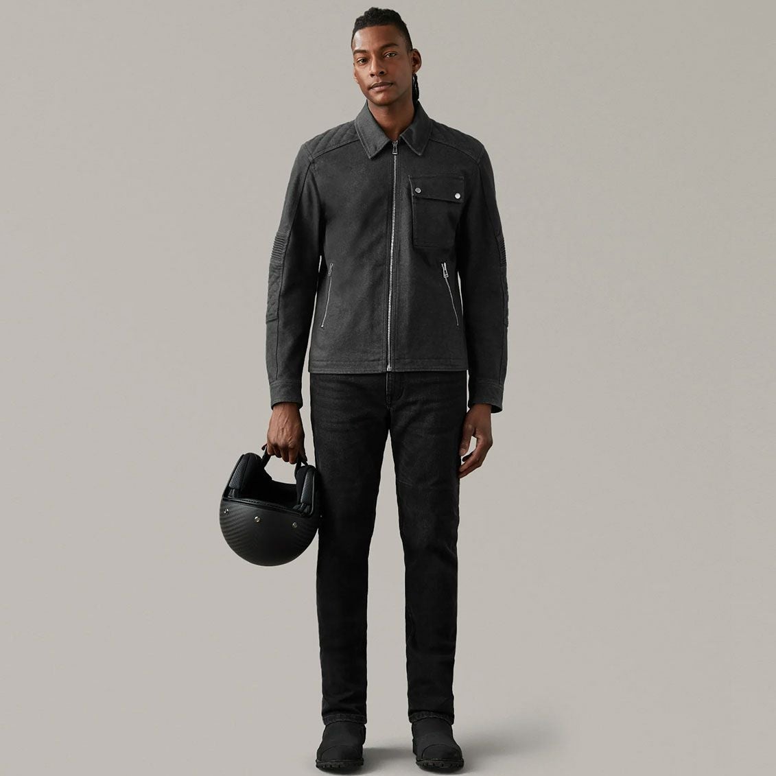 BELSTAFF｜アウトライダー オーバーシャツ｜ファブリック｜ブラック｜モデル着用