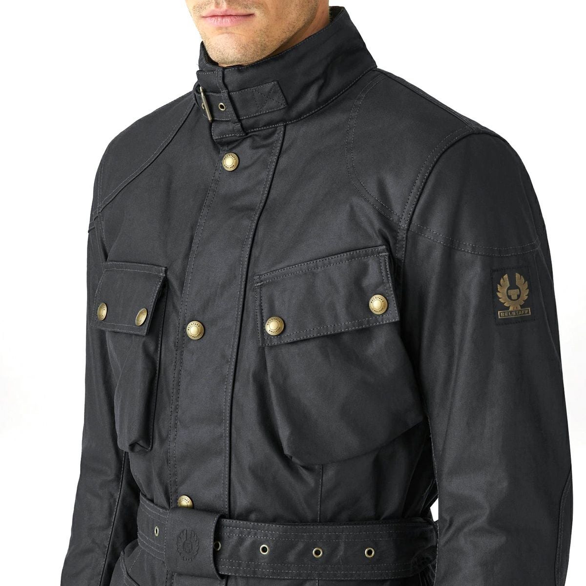 BELSTAFF｜トライアルマスター モーターサイクル ジャケット｜ファブリック｜ブラック｜モデル着用