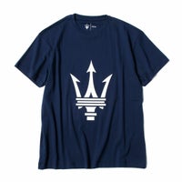 MASERATI｜マセラティ トライデント ビッグロゴ Tシャツ｜ネイビー