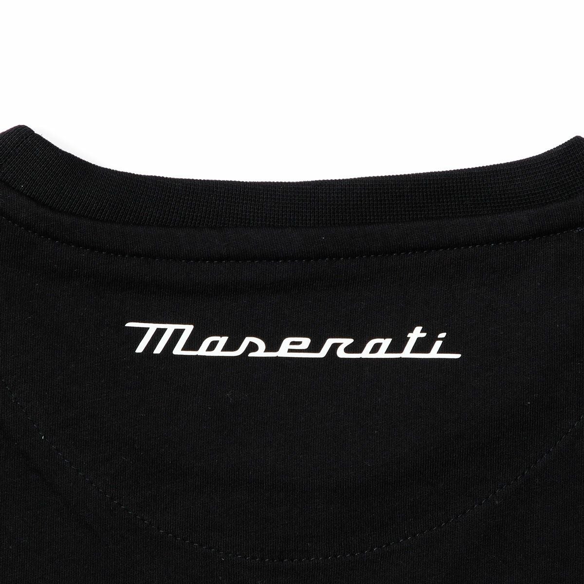 MASERATI｜マセラティ トライデント ビッグロゴ Tシャツ｜ブラック