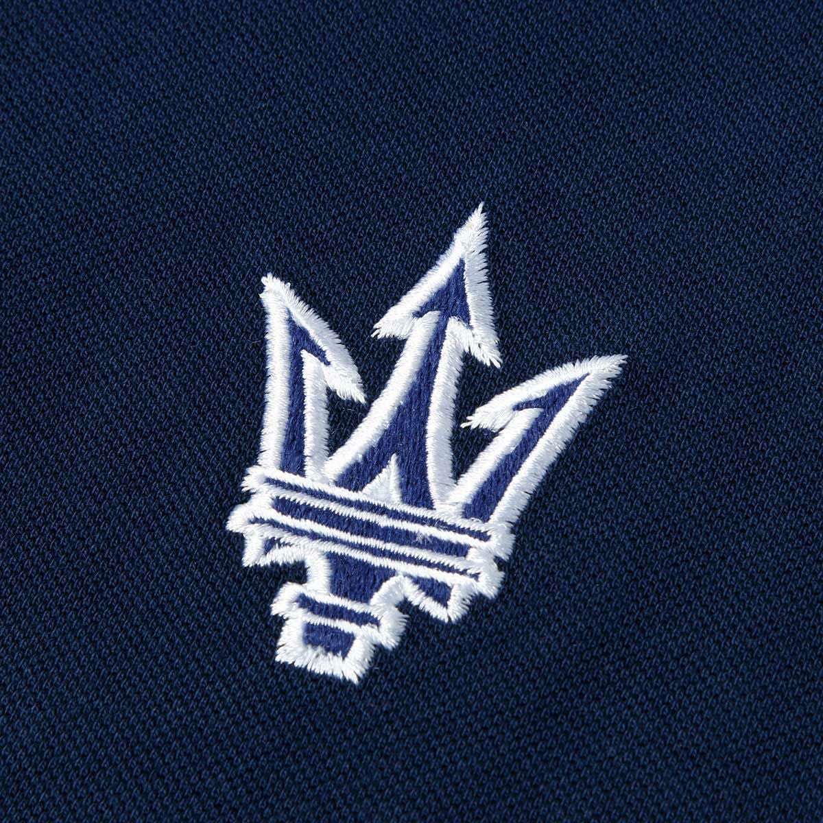 MASERATI｜マセラティ トライデント ロゴ パッチ ポロシャツ｜ブルー