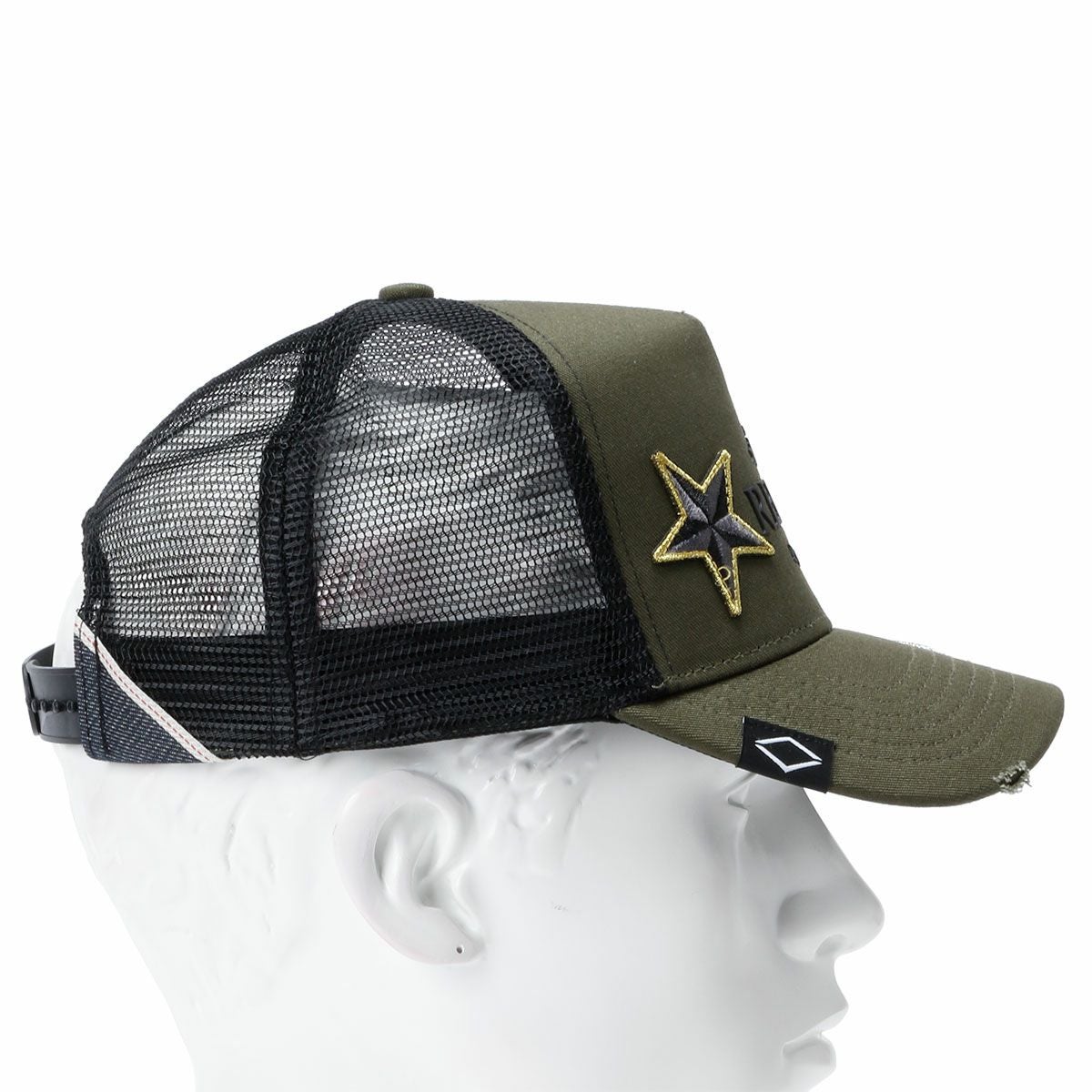 Replay｜ロゴパッチ キャップ｜帽子｜モスグリーン｜着用