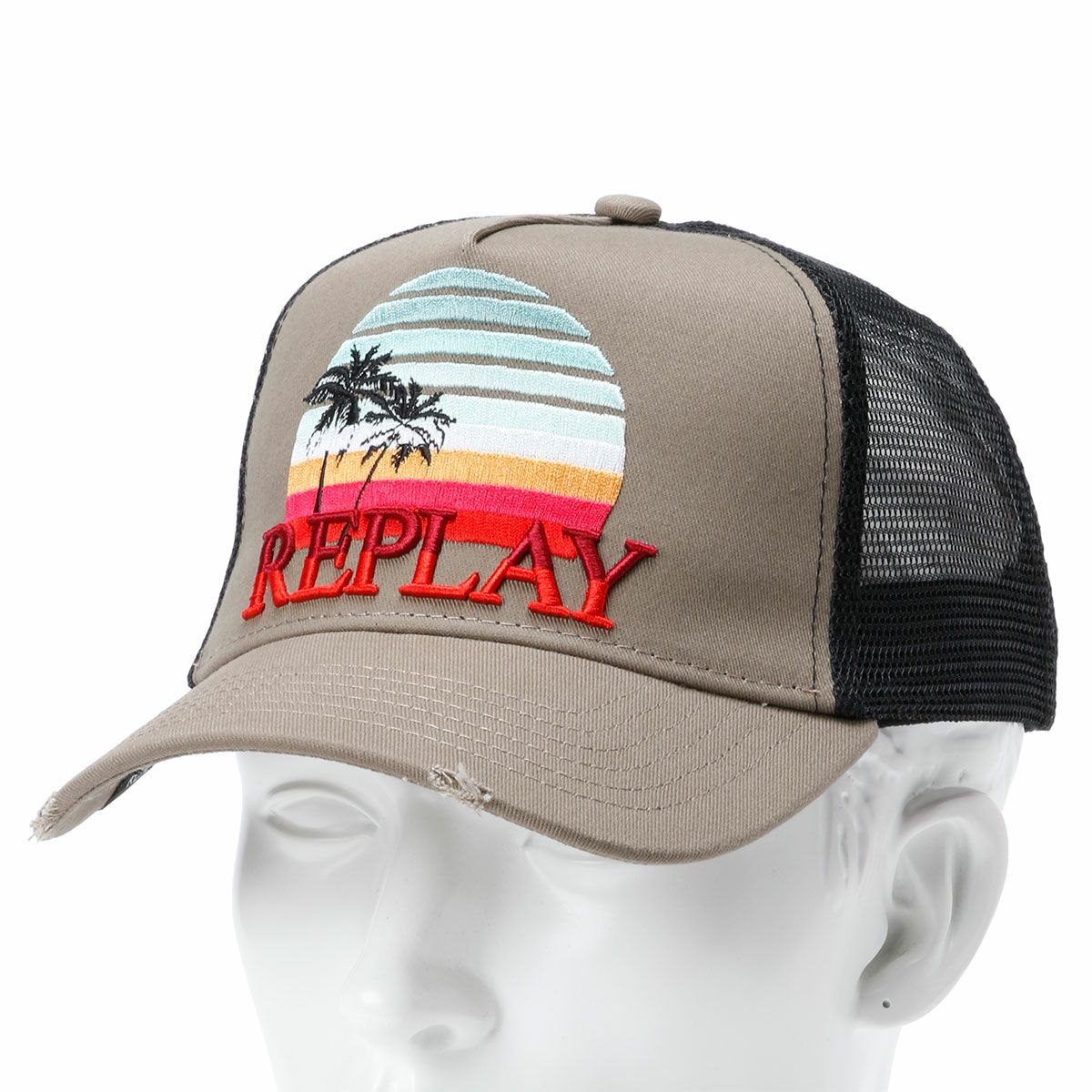 Replay｜サンセット エンブロイダリー キャップ｜帽子｜ペールグレーブラウン