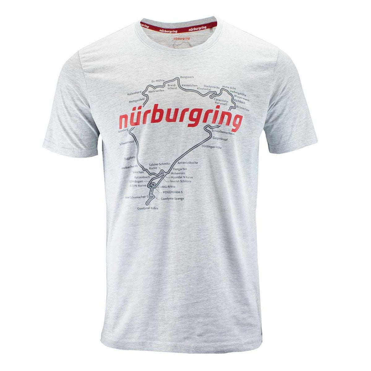 Nurburgring｜ニュルブルクリンク RACETRACK Tシャツ｜グレー