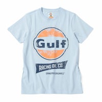 GULF｜ガルフ NEW レーシング オイル Tシャツ｜ガルフブルー