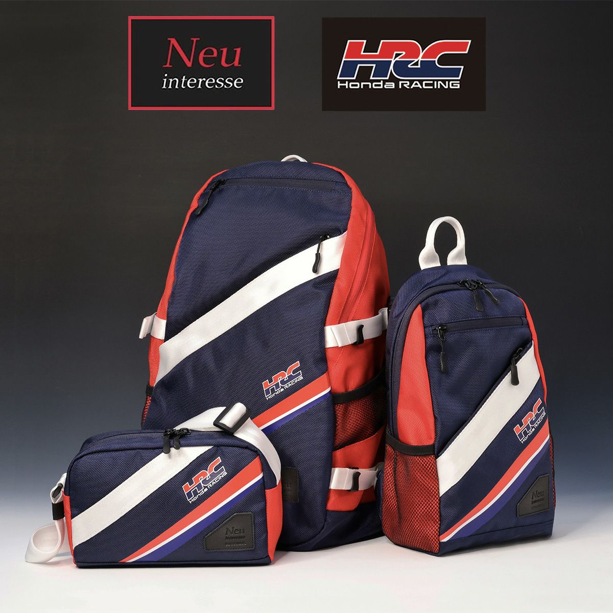 HRCロゴ入りネイビーとレッドのリュック ノイインテレッセ×HRC バックパック | モトーリモーダ公式オンライン