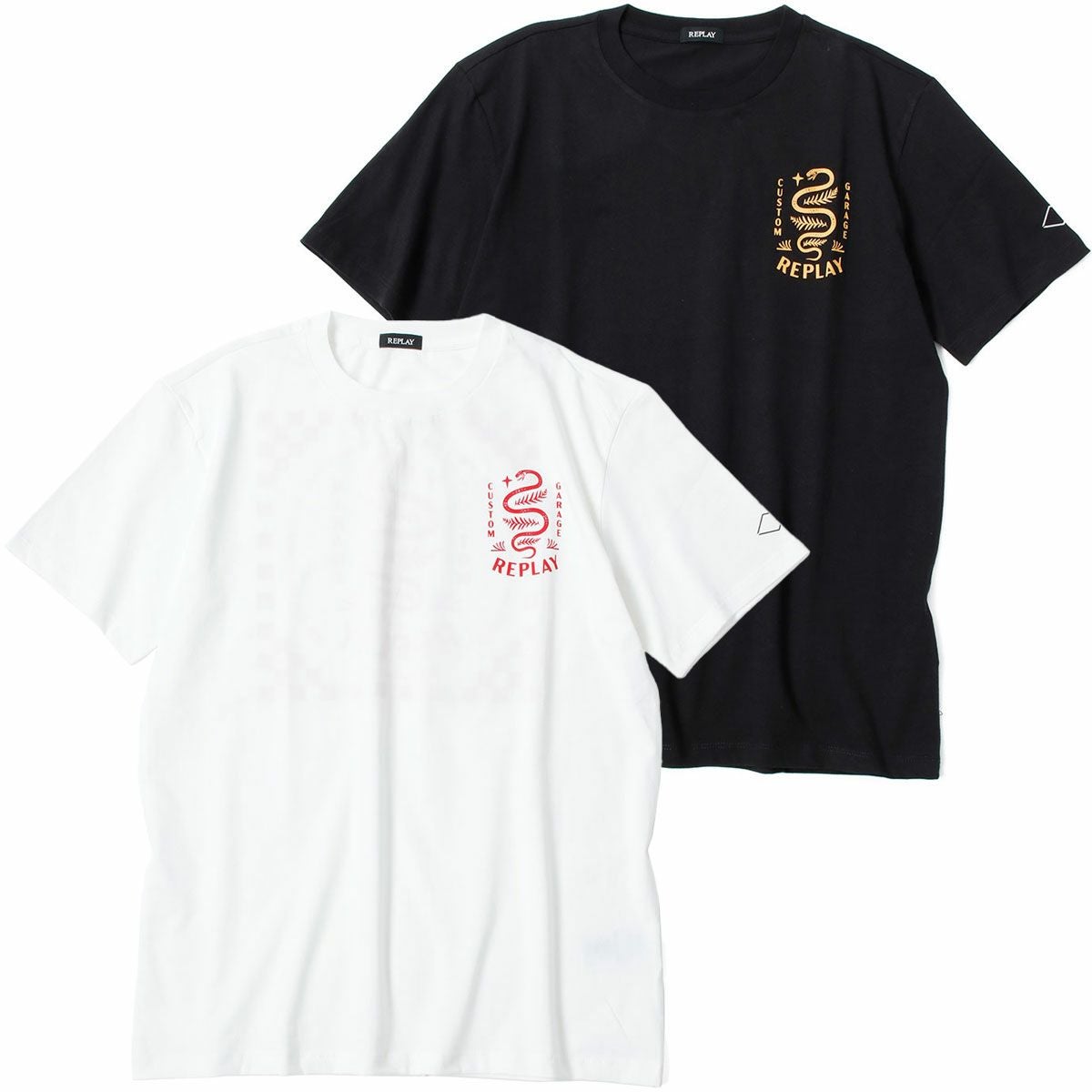 Replay｜カスタムガレージ スネーク プリント Ｔシャツ｜