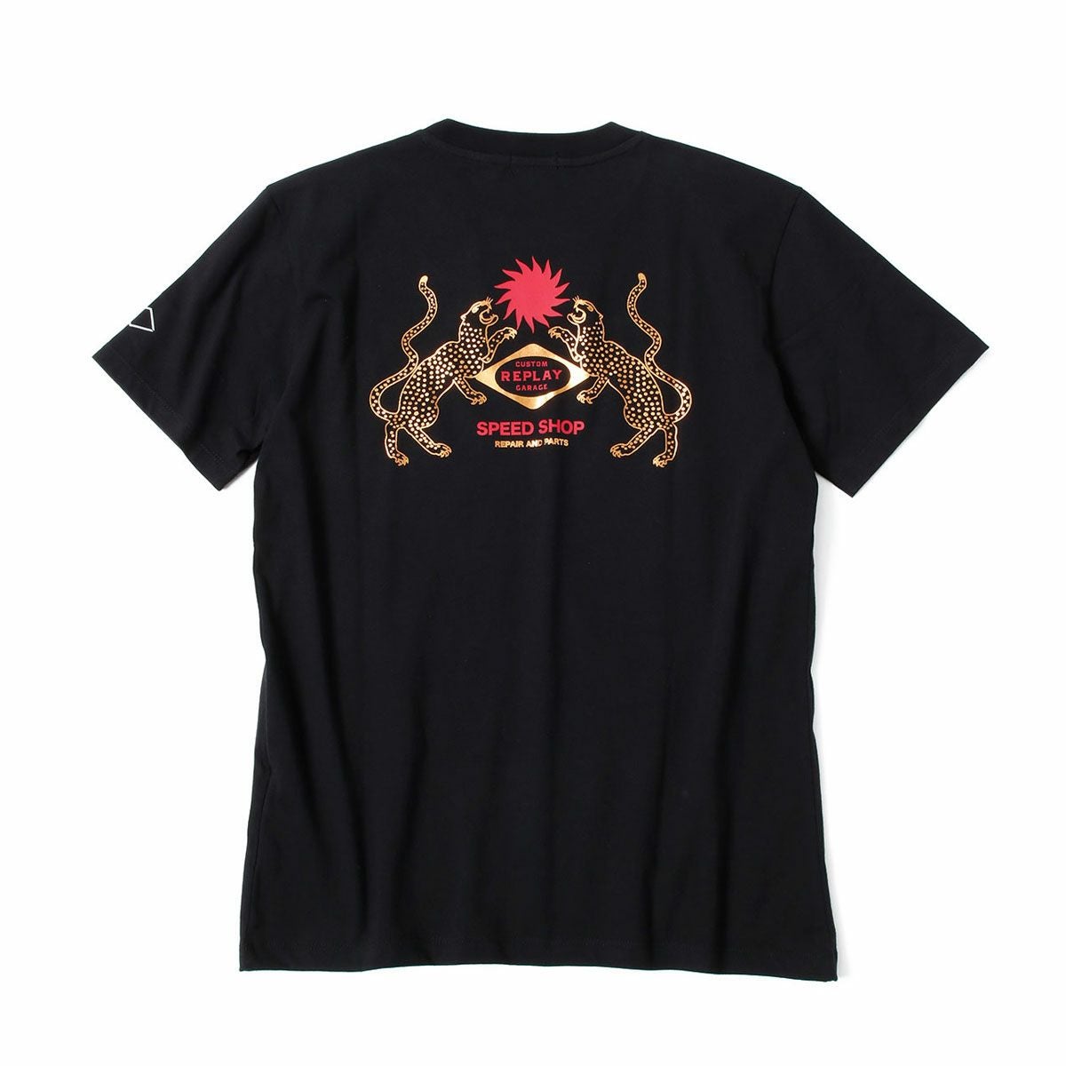 Replay｜カスタムガレージ プリント Ｔシャツ｜ブラック