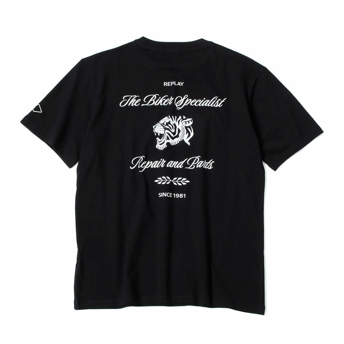 Replay｜カスタムガレージ タイガー プリント Ｔシャツ｜ブラック