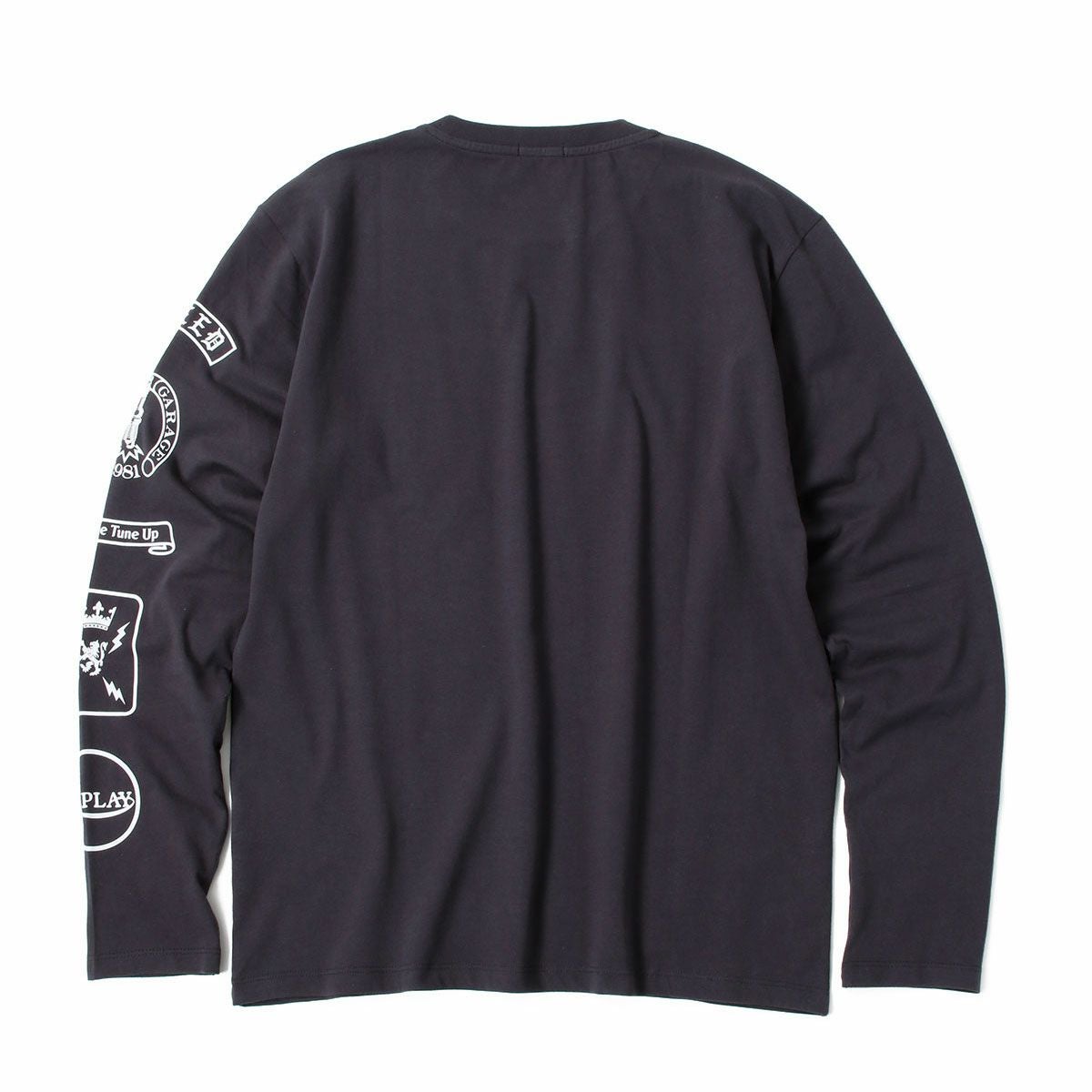 Replay｜オープンエンドジャージーモーターサイクルロングTシャツ｜ロングスリーブ｜ニアリーブラック