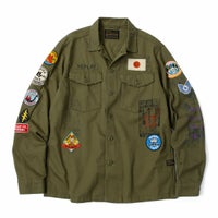Replay｜プリント＆パッチ オーバーシャツ｜ライトミリタリー
