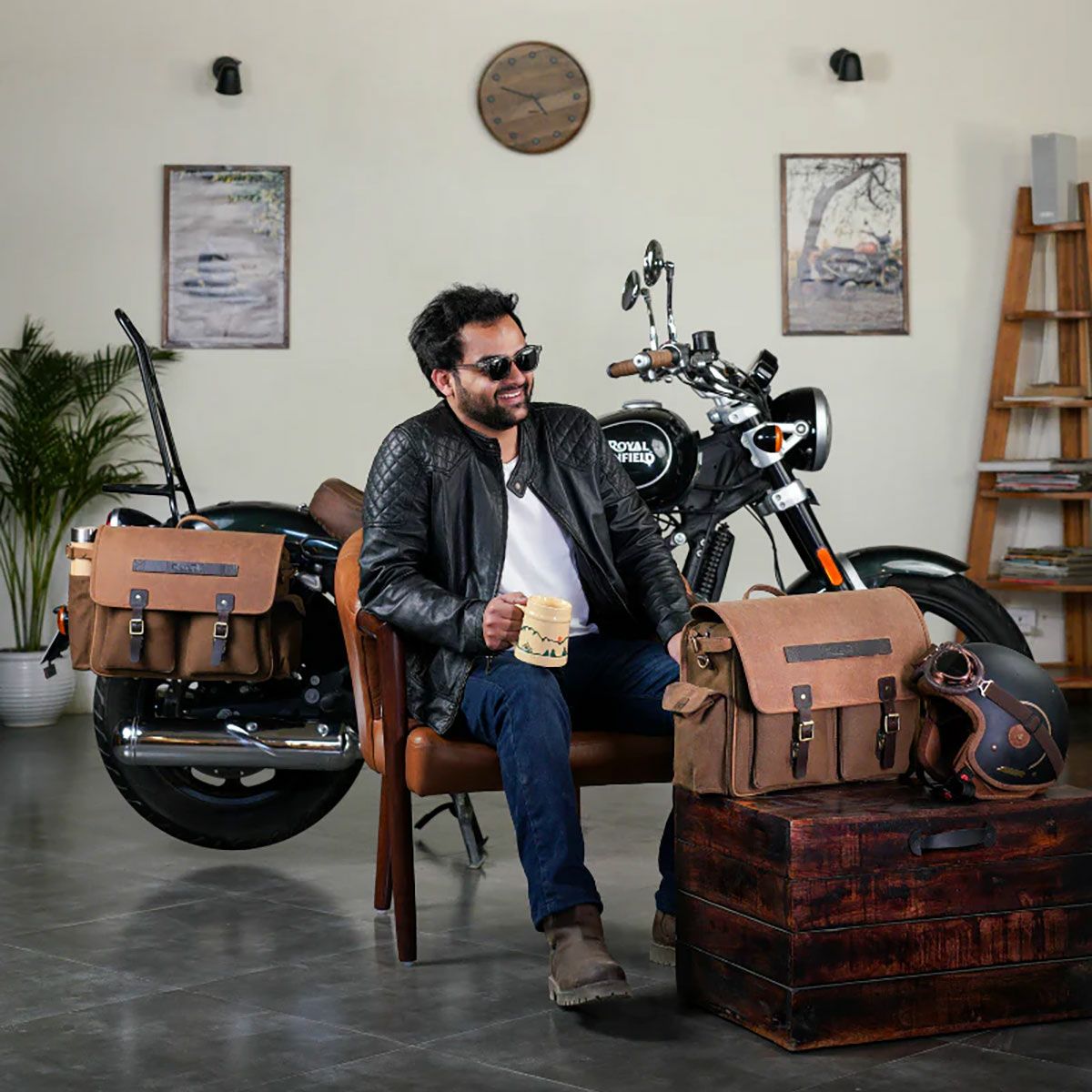 Trip Machine｜エクスペディション サドルバッグ｜サイドバッグ｜ブラウン×タバコ