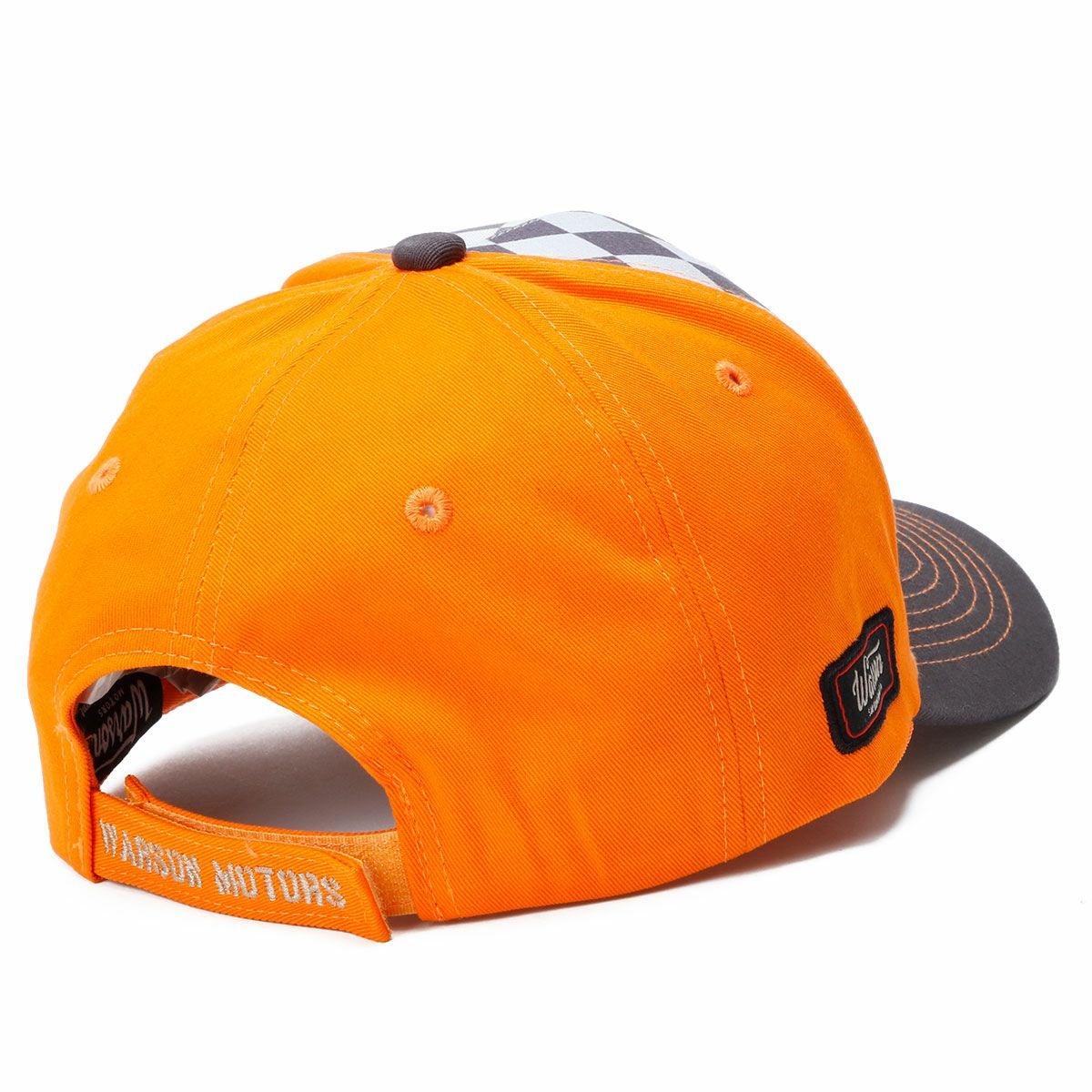 Warson Motors｜チェッカーボード キャップ｜帽子｜オレンジ