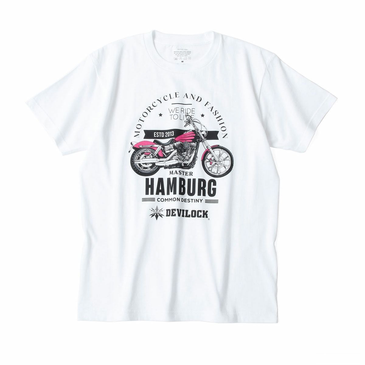 ハンバーグ師匠 x DEVILOCK｜BIKE TEE｜Tシャツ｜ホワイト