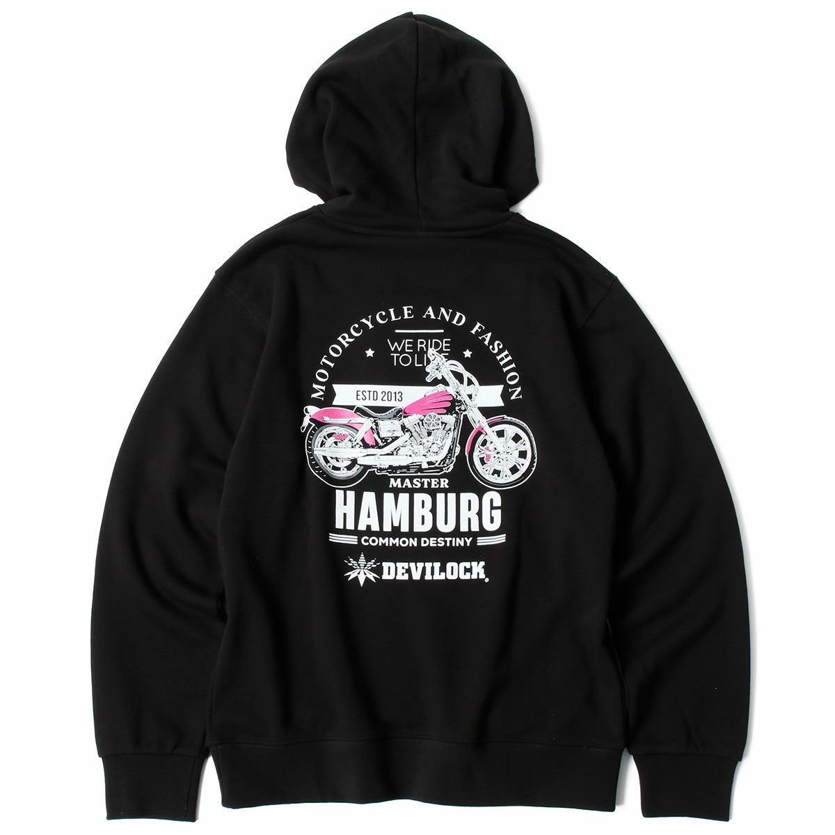 ハンバーグ師匠 x DEVILOCK｜BIKE HOODIE｜フーディ｜ブラック