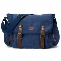 Mille Miglia｜ミッレミリア キャンバス コットン ショルダーバッグ｜ブルー